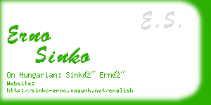 erno sinko business card